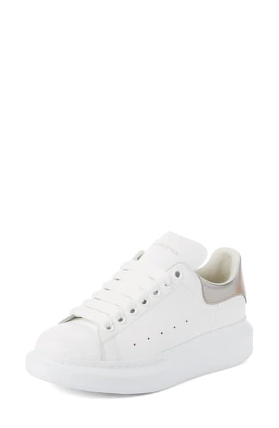 Shop Alexander Mcqueen Platform Sneaker In White/ Gold