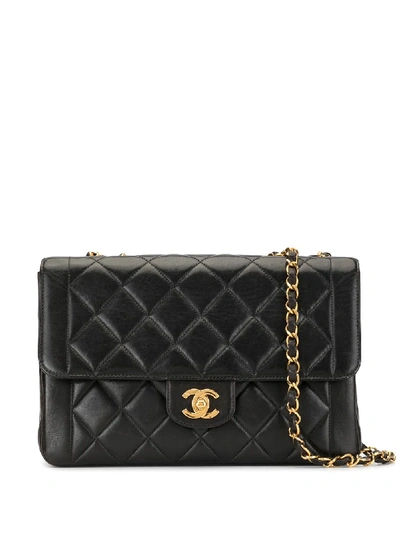 Pre-owned Chanel 1997 Turn-lock Chain Bag In Black