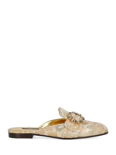 Shop Dolce & Gabbana Shoe In Beige, Gold