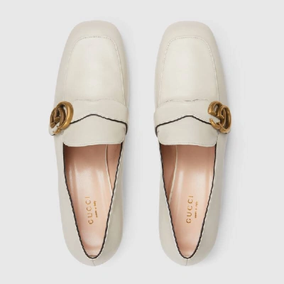 Shop Gucci Women's Loafer With Double G In White Leather