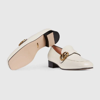 Shop Gucci Women's Loafer With Double G In White Leather