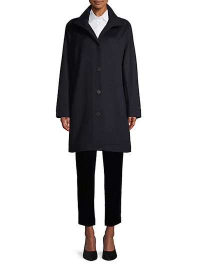 Shop Jane Post Button-front Wool Coat In Navy