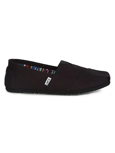 Shop Toms Tom Canvas Loafers In Black