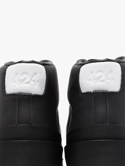 Shop Adidas Originals Black Pro Model Leather Sneakers