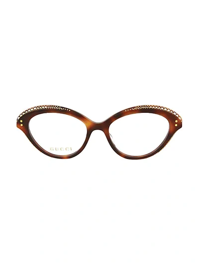 Shop Gucci 51mm Cat Eye Optical Glasses In Havana