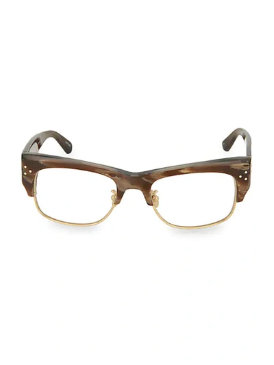 Shop Linda Farrow 51mm Rectangle Optical Glasses In Light Brown