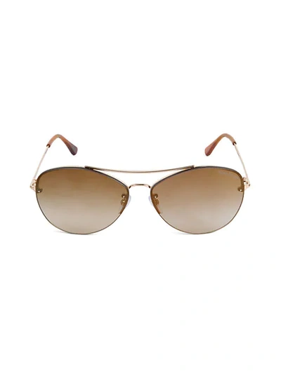 Shop Tom Ford Women's 60mm Aviator Sunglasses In Shiny Rose