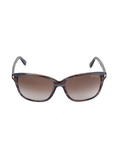 Shop Tom Ford Women's 59mm Rectangle Sunglasses In Grey Brown