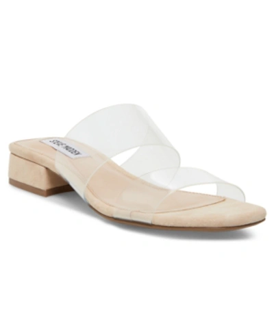 Shop Steve Madden Women's Jaron Block-heel Slides In Clear