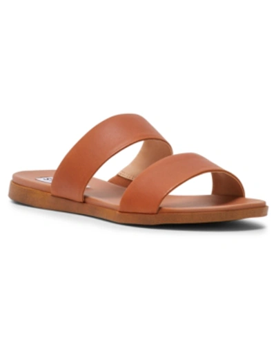 Shop Steve Madden Women's Dual Slide Sandals In Tan Leather