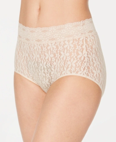 Shop Wacoal Women's Flower-lace Brief Lingerie 870405 In Naturally Nude