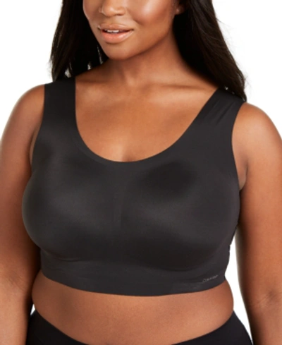 Shop Calvin Klein Women's Plus Size Invisibles Comfort Seamless Bralette Qf5830 In Black