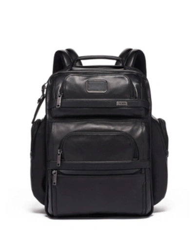 Shop Tumi Alpha 3 Leather Brief Backack In Black