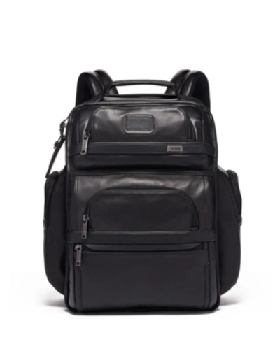Tumi Alpha 3 Leather Brief Backack In Black