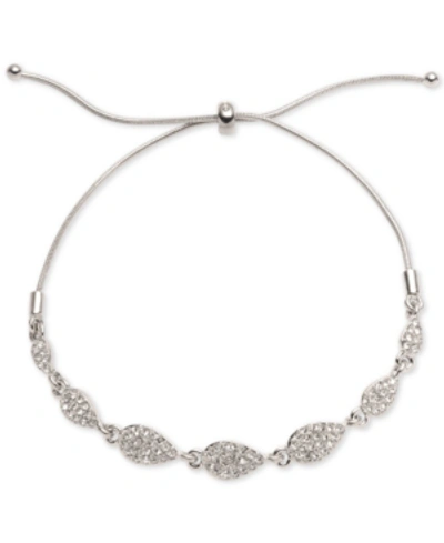 Shop Givenchy Pave Pear-shape Slider Bracelet In Silver