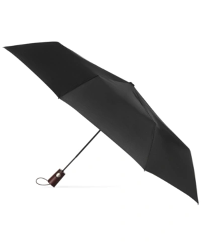 Shop Totes Titan Wooden Handle Umbrella In Black