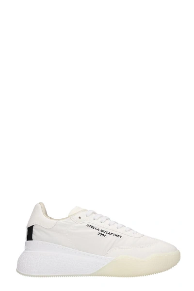 Shop Stella Mccartney Runner Lop Sneakers In White Fabric In Bianco