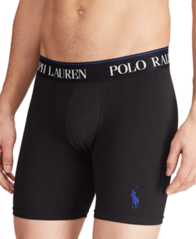 Shop Polo Ralph Lauren Men's Stretch Jersey Boxer Briefs In Polo Black