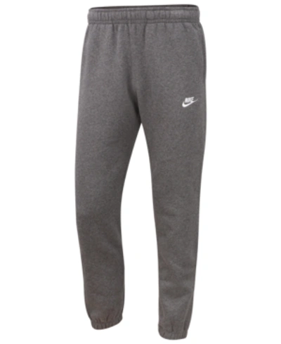 Shop Nike Men's Club Fleece Closed Bottom Pants In Charcoal Heather