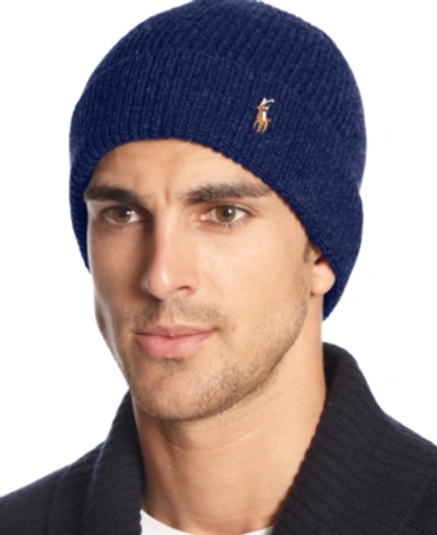 Shop Polo Ralph Lauren Men's Signature Cuff Hat In Hunter Navy