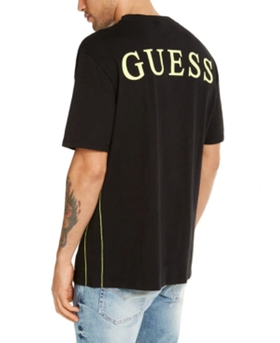 Shop Guess Men's Oversized Double Logo T-shirt In Jet Black