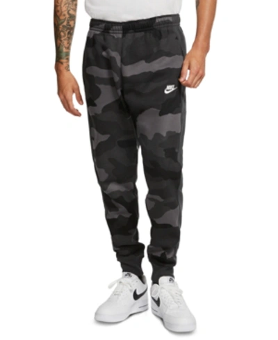 Shop Nike Men's Sportswear Club Fleece Camo Joggers In Dark Grey/anthracite