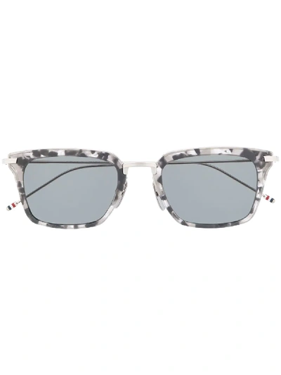 Shop Thom Browne Wayfarer Rectangular-frame Sunglasses In Grey