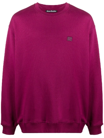 Shop Acne Studios Cotton Long-sleeve Sweatshirt In Pink