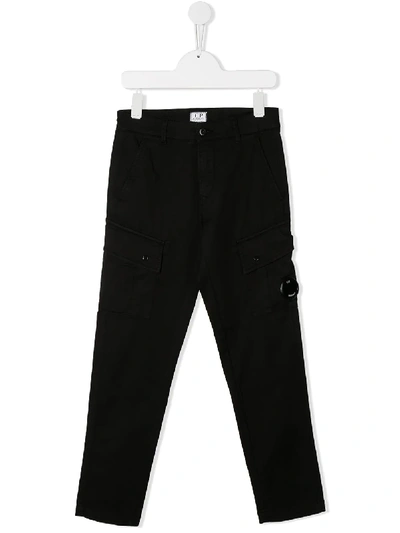 C.p. Company Goggle Insert Cargo Trousers In Black