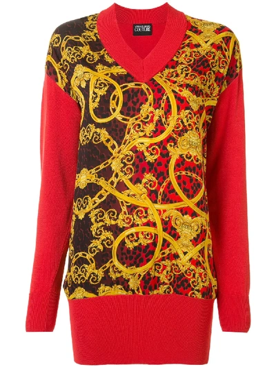 Shop Versace Jeans Couture Pullover Mit Barockmuster In Multicolour