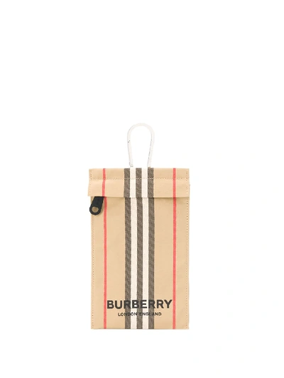 Shop Burberry Vintage Check Print Keyring In Neutrals