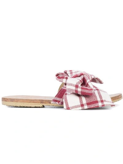 Shop Brother Vellies Burkina Striped Sandal Red  White