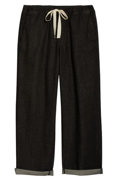 Shop Eileen Fisher Organic Cotton Wide Leg Pants In Vintage Black