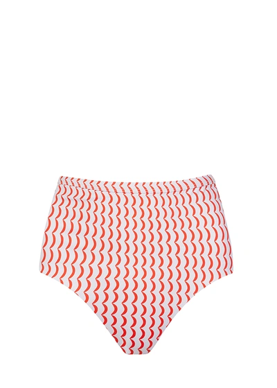 Shop Asceno Deia Crescent Red Printed Bikini Bottom