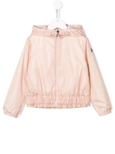 Shop Moncler Ruffled Hooded Jacket In Pink