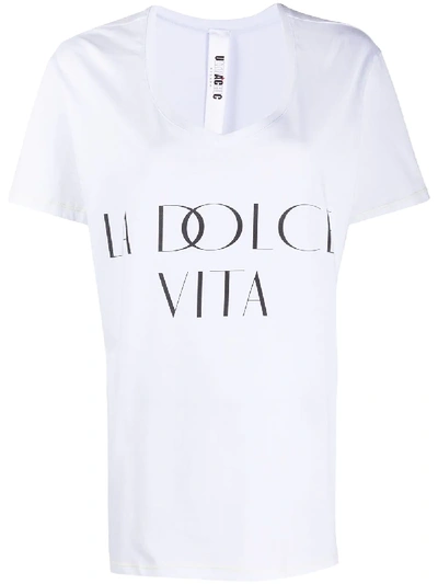 Shop Ultràchic La Dolce Vita Short Sleeve T-shirt In White