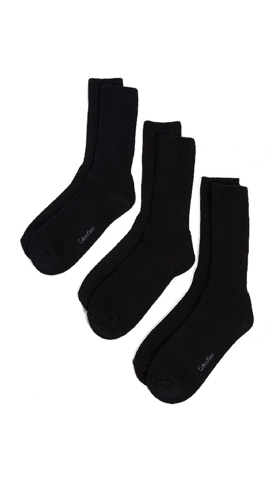 Shop Calvin Klein Underwear 3 Pack Rib Casual Socks In Black