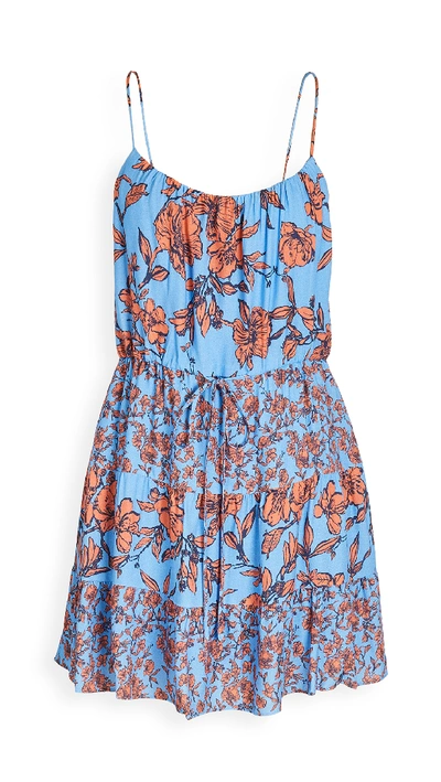 Shop Alice And Olivia Cheyla Drawstring Dress In Sketch Floral Lg Prd
