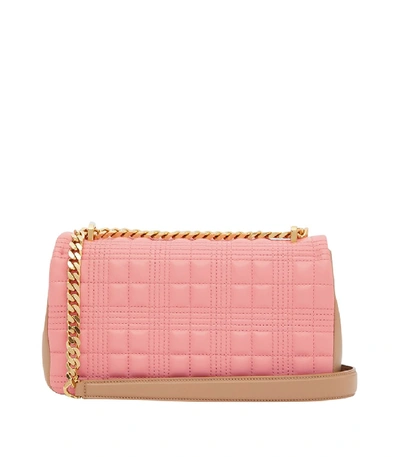 Shop Burberry Small Quilted Two-tone Lola Bag In Pink