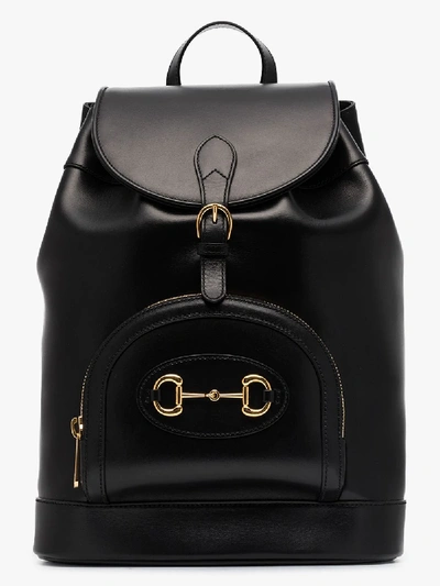 Shop Gucci Black Horsebit Leather Backpack