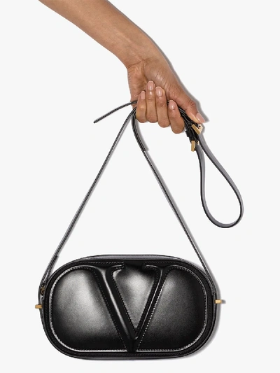 Valentino Garavani Black Vlogo Leather Camera Bag ModeSens