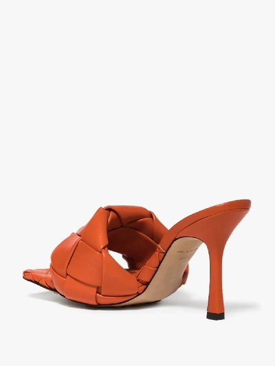 Shop Bottega Veneta Orange Bv Lido 90 Leather Sandals