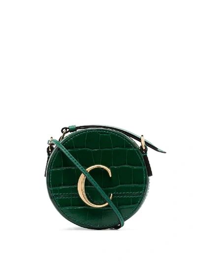 Shop Chloé Mini  C Round Crossbody Bag In Green