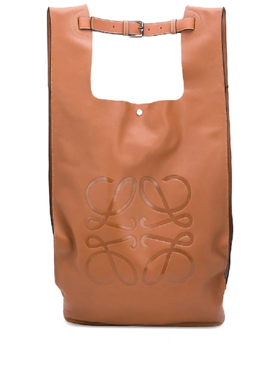 Shop Loewe Shopper Backpack In Brown