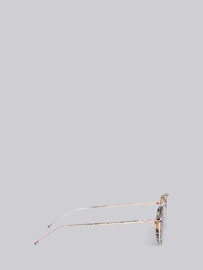 Shop Thom Browne Tortoise Pantos Sunglasses In Blue