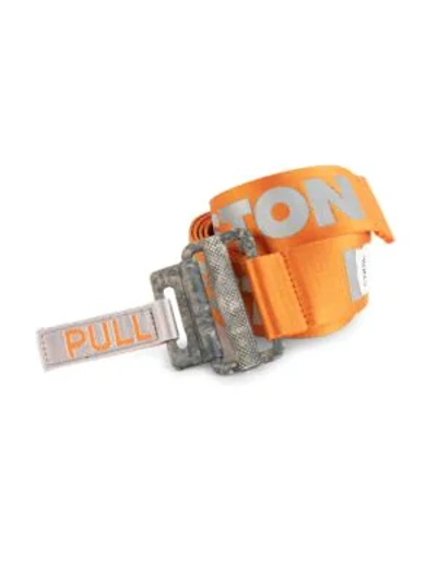 Shop Heron Preston Concrete Jungle Kk Tape Belt In Orange Medium Grey