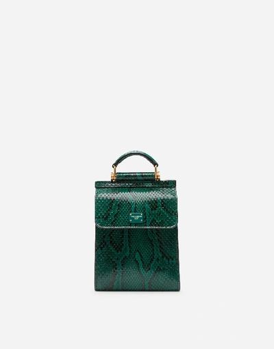 Shop Dolce & Gabbana Python Sicily 58 Phone Bag