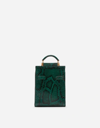 Shop Dolce & Gabbana Python Sicily 58 Phone Bag