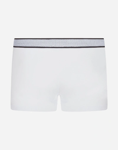 Shop Dolce & Gabbana Cotton Boxers In Stretch Pima In White