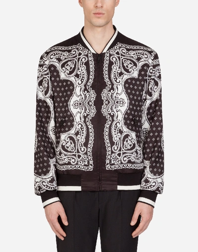 Shop Dolce & Gabbana Bandana Print Jacket In Black
